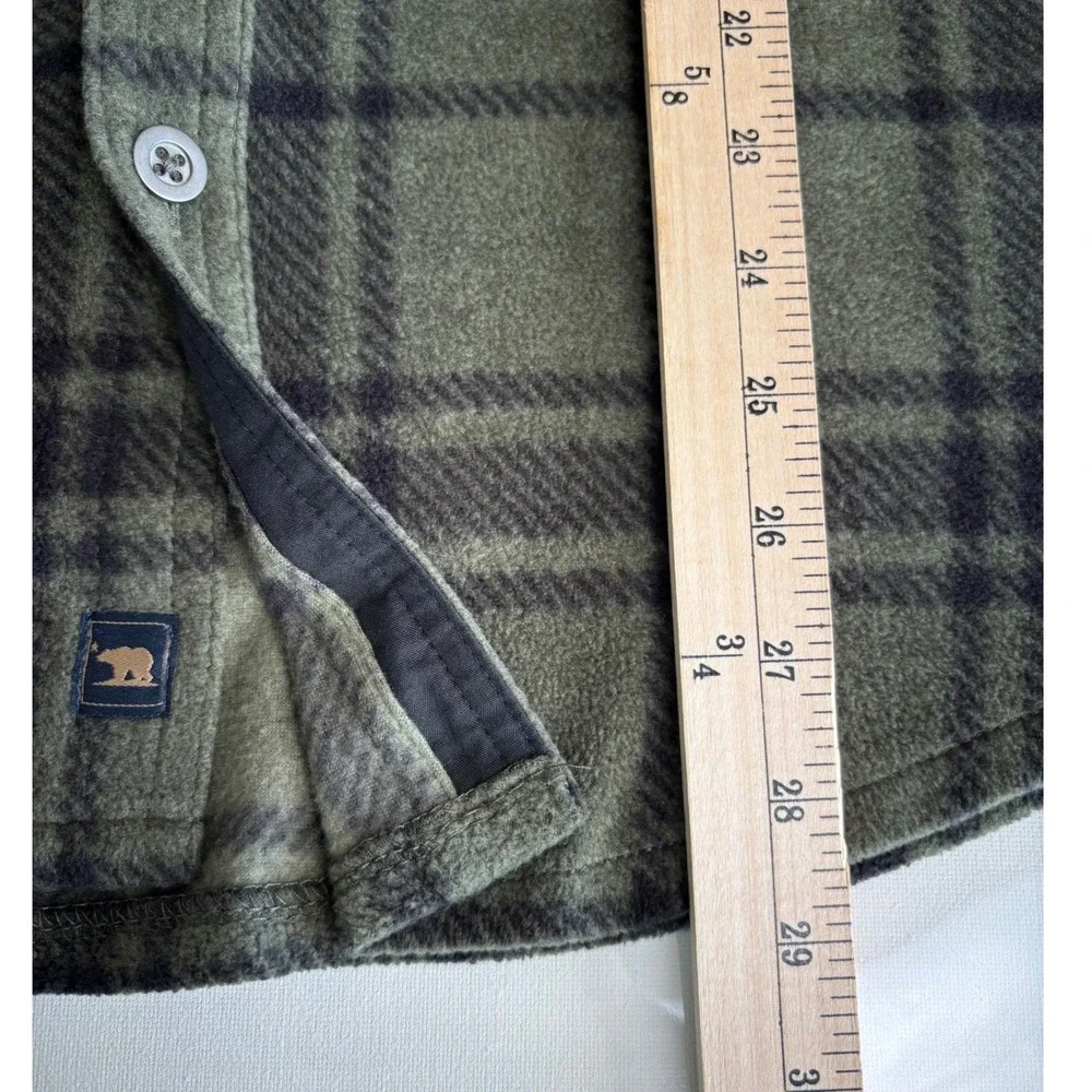 Freedom Foundry Mens Fleece Shirt‎ Jacket Green Plaid Medium Gorpcore